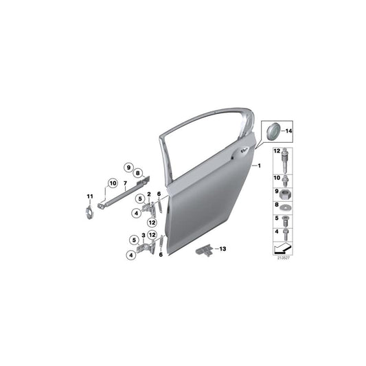 Genuine BMW 51227236569 F03 F03 Door Brake, Rear Left (Inc. 750LiS & 760LiS) | ML Performance UK Car Parts