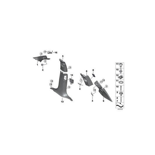 Genuine BMW 51437483863 G07 Left Column A Cover ELFENBEINWEISS (Inc. X7 50iX, X7 40iX & X7 30dX) | ML Performance UK Car Parts