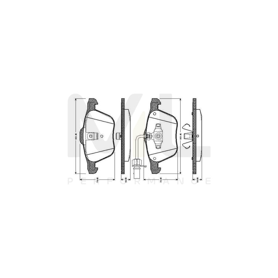 Bosch 0986Tb2405 Brake Pad Set Incl. Wear Warning Contact, With Accessories  | ML Performance Car Parts