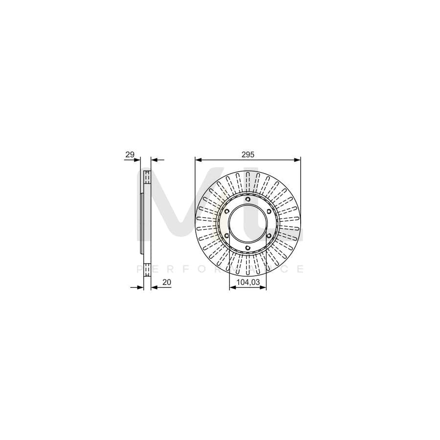 BOSCH 0 986 479 U33 Brake Disc for NISSAN PATROL Vented, Oiled | ML Performance Car Parts