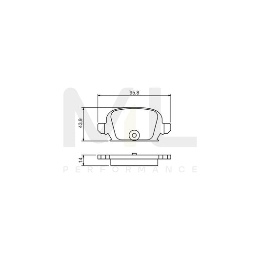 Bosch 0986494340 Brake Pad Set With Acoustic Wear Warning BP1247 | ML Performance Car Parts