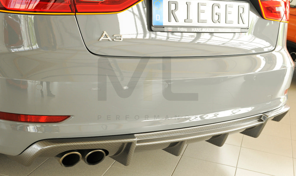 Rieger 00099367 Audi 8V A3 Rear Diffuser 6 | ML Performance UK Car Parts