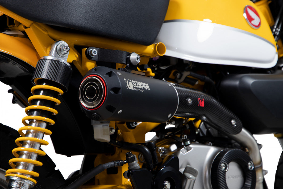 Scorpion PHA193SYSBCER Honda Monkey Red Power Full System - Black Ceramic Coated Sleeve | ML Performance UK UK