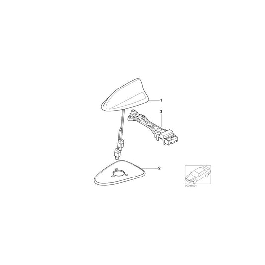 Genuine BMW 84506916133 E46 Telephone Antenna Multi-Band, Primed (Inc. 316ti, 325ti & 318td) | ML Performance UK Car Parts