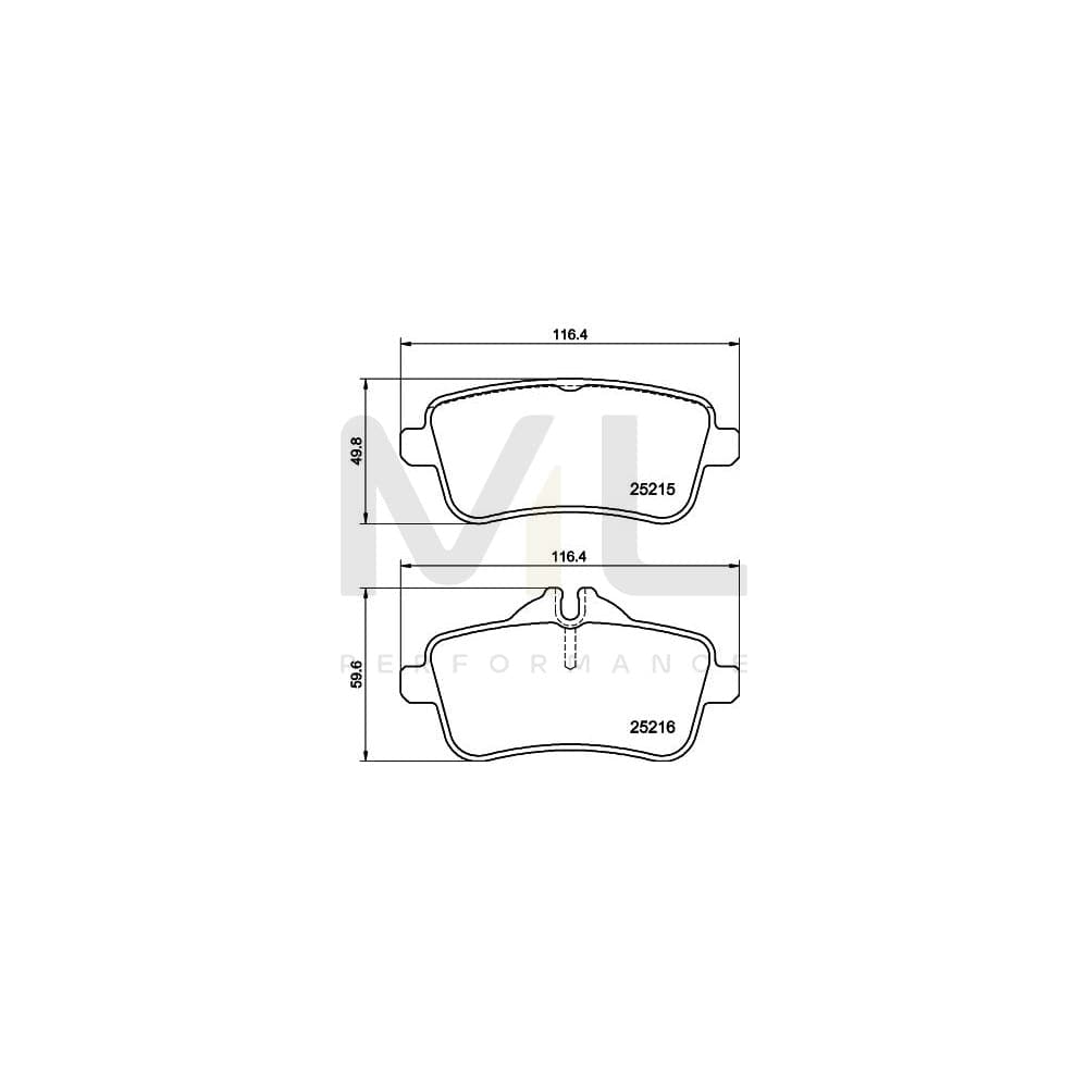Hella 8DB 355 039-851 Brake Pad Set Prepared For Wear Indicator, With Brake Caliper Screws, With Accessories | ML Performance Car Parts