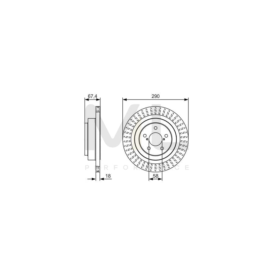 BOSCH 0 986 479 T56 Brake Disc Vented, Oiled | ML Performance Car Parts