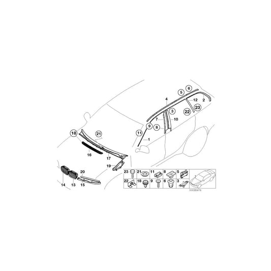Genuine BMW 51137890668 E46 Molding, Roof Drainage, Right Rear GLANZSCHWARZ (Inc. 330d, 330xi & 320d) | ML Performance UK Car Parts