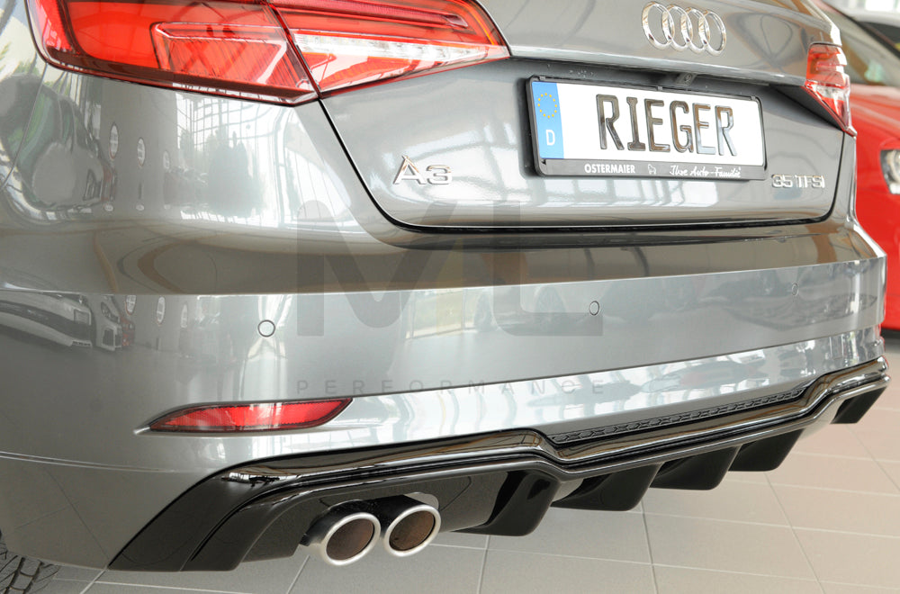Rieger 00088180 Audi 8V A3 Rear Diffuser 8 | ML Performance UK Car Parts