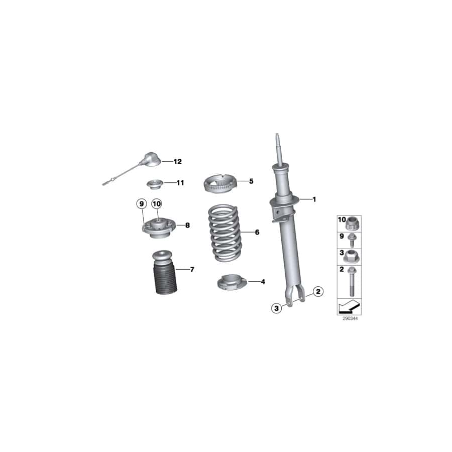 Genuine BMW 31312284846 F06 Front Right Spring Strut (Inc. M6) | ML Performance UK Car Parts