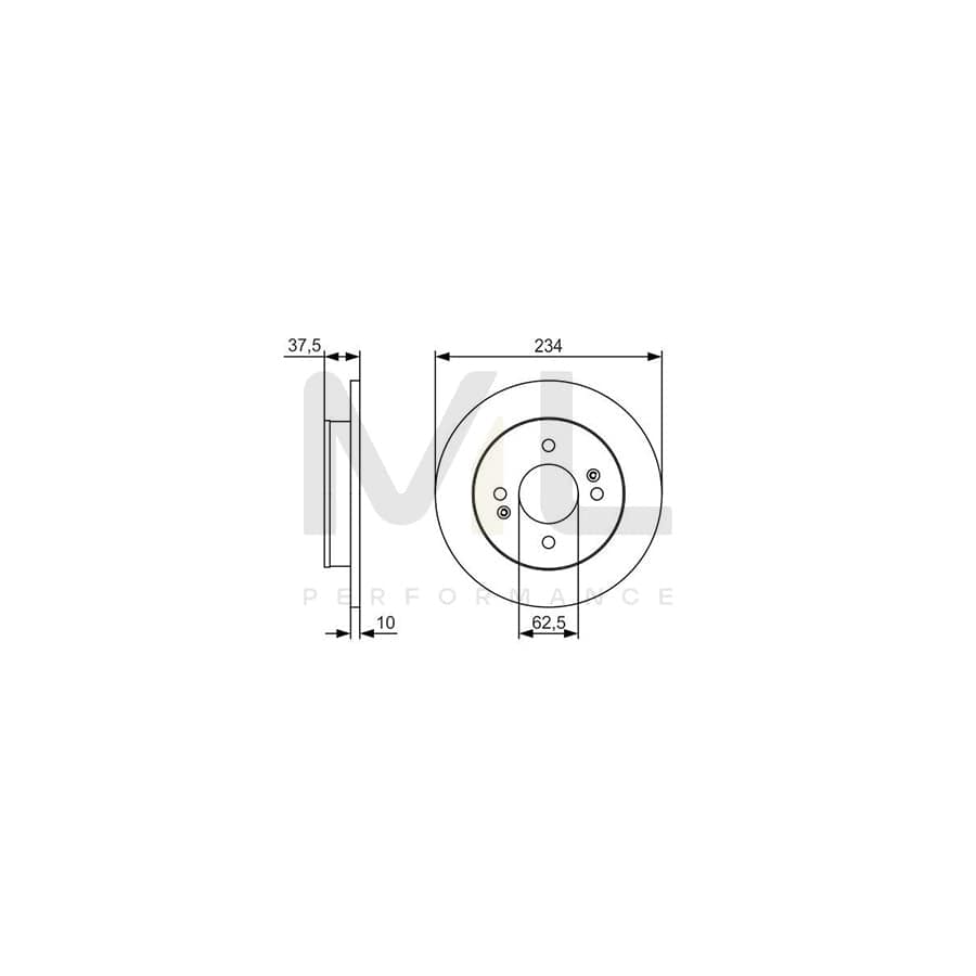 BOSCH 0 986 479 S61 Brake Disc Solid, Oiled | ML Performance Car Parts