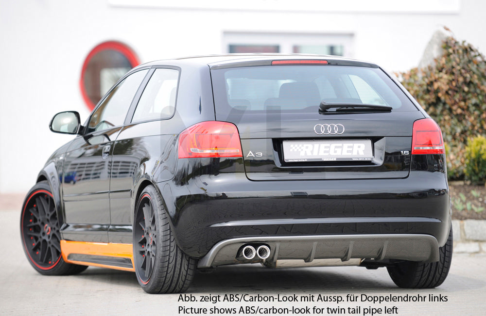 Rieger 00056767 Audi 8P A3 Rear Diffuser 4 | ML Performance UK Car Parts
