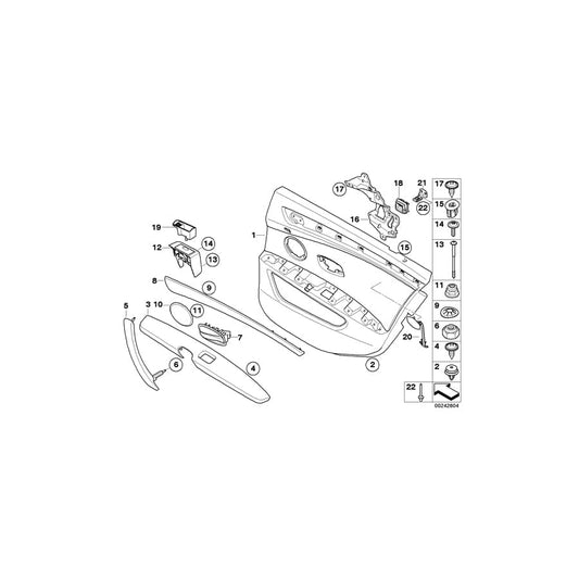 Genuine BMW 51426984324 E60 E61 Door Lining Cloth Rear Right ANTHRAZIT (Inc. 535xi, 550i & 520i) | ML Performance UK Car Parts
