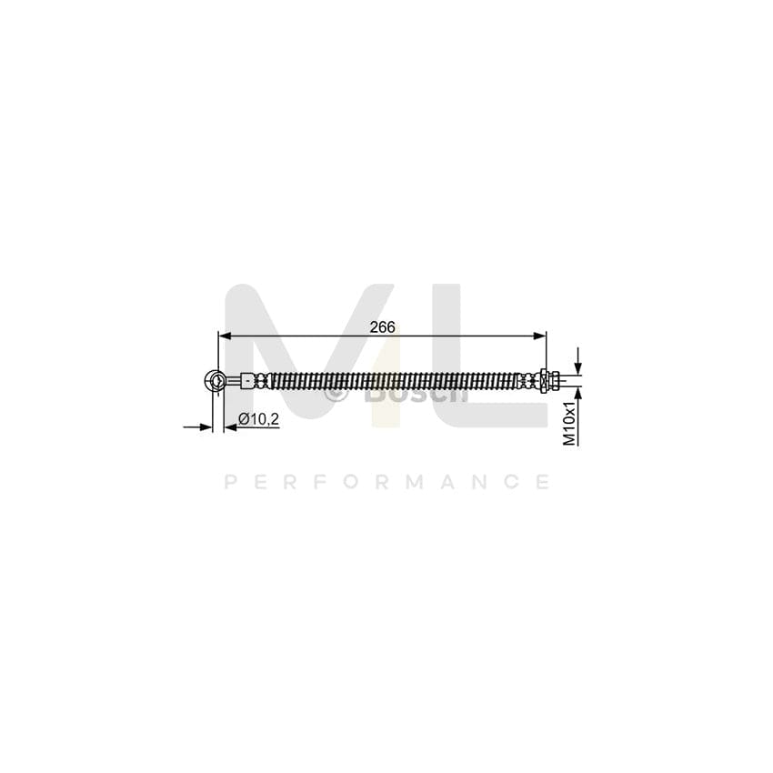 BOSCH 1 987 481 755 Brake Hose for HYUNDAI Amica / Atoz (MX) 266mm | ML Performance Car Parts