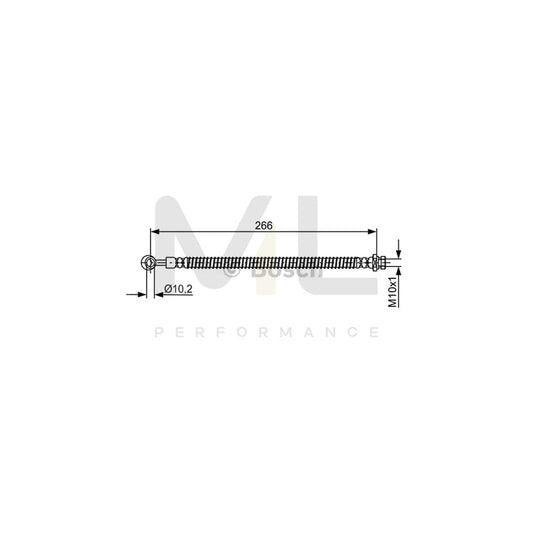 BOSCH 1 987 481 755 Brake Hose for HYUNDAI Amica / Atoz (MX) 266mm | ML Performance Car Parts