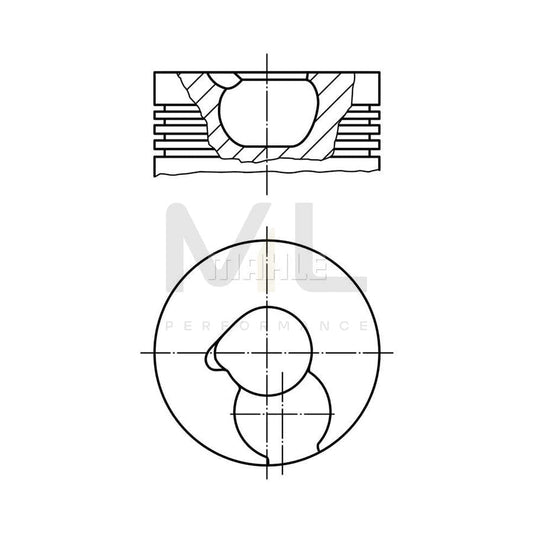 MAHLE ORIGINAL 030 55 01 Piston 79,76 mm, at shut-off cock, with piston rings, with piston ring carrier, without cooling duct | ML Performance Car Parts