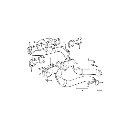 Genuine BMW 11621737414 E34 E31 E32 Exhaust Manifold ZYL.5+6 (Inc. 730iL, 840Ci & 740i) | ML Performance UK Car Parts