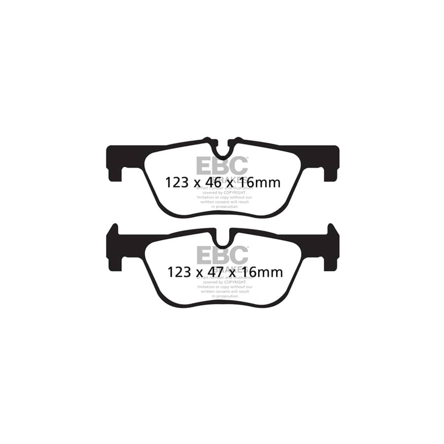 EBC PD02KR071 BMW Redstuff Rear Brake Pad & Plain Disc Kit - ATE Caliper 2 | ML Performance UK Car Parts