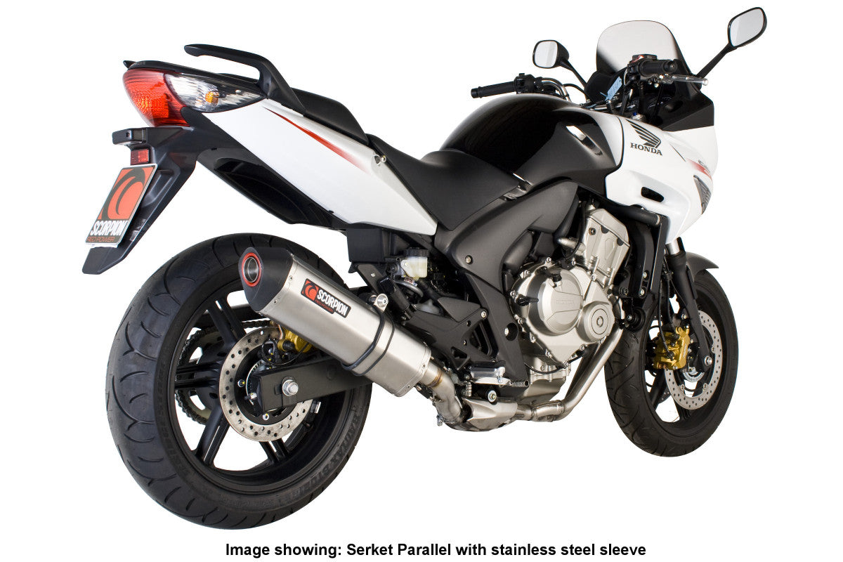 Scorpion RHA100CEO Honda CBF600 Serket Parallel Slip-On - Carbon Fibre Sleeve | ML Performance UK UK