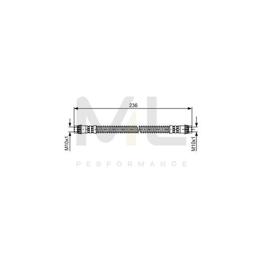 BOSCH 1 987 476 148 Brake Hose for PEUGEOT 106 210mm, M10x1 | ML Performance Car Parts