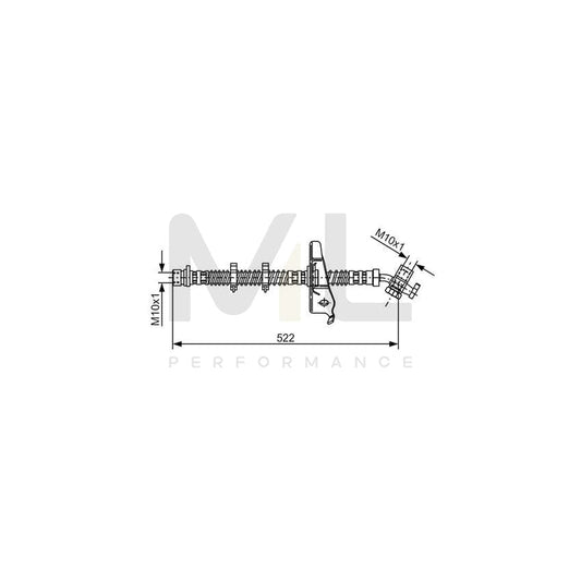 BOSCH 1 987 481 125 Brake Hose for LAND ROVER Discovery II (L318) 489mm, M10x1 | ML Performance Car Parts