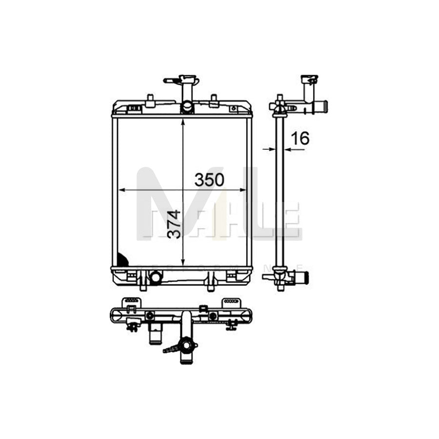 MAHLE ORIGINAL CR 998 000P Engine radiator Brazed cooling fins, Manual Transmission | ML Performance Car Parts