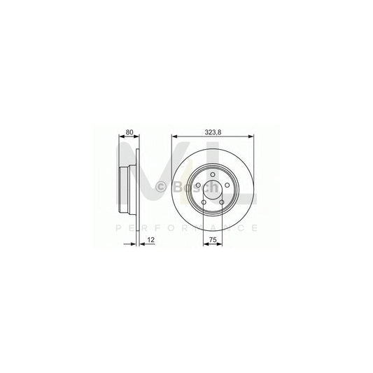 BOSCH 0 986 479 954 Brake Disc for BMW X5 (E53) Front Axle, Rear Axle, Solid, Coated | ML Performance Car Parts