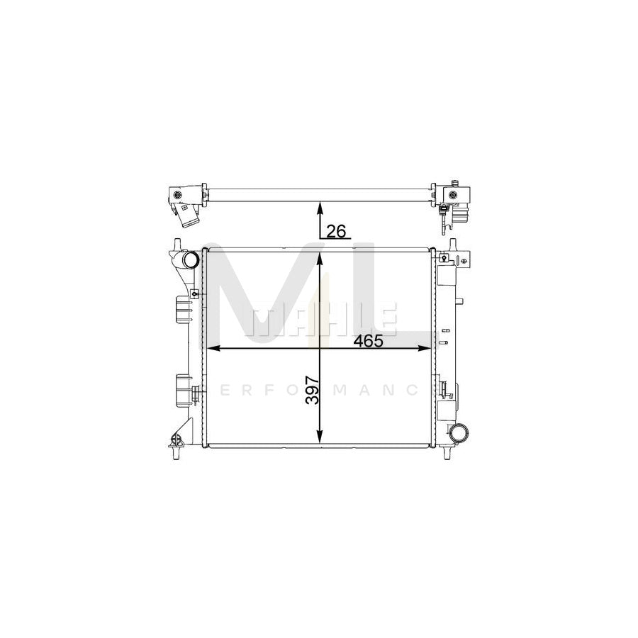 MAHLE ORIGINAL CR 1407 000P Engine radiator Brazed cooling fins, Manual Transmission | ML Performance Car Parts