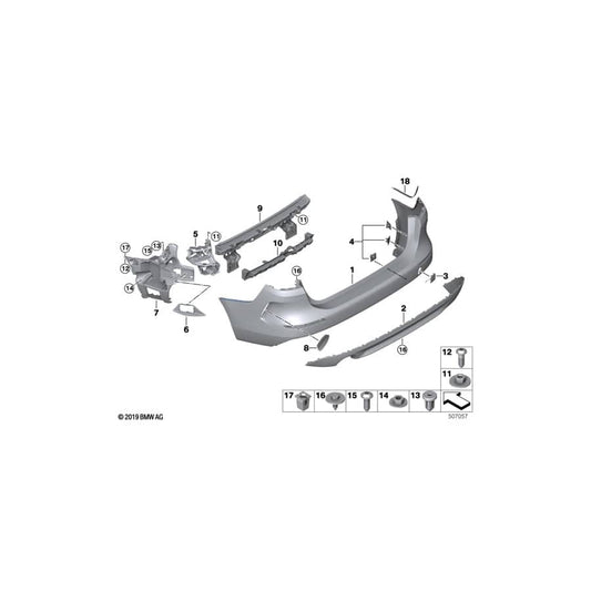 Genuine BMW 51127490939 F44 Cover, Bumper, Rear Left (Inc. 220d, 228iX & 218i) | ML Performance UK Car Parts