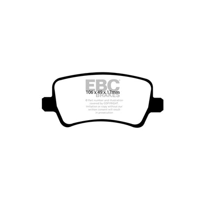 EBC DP21934 Ford Volvo Greenstuff Rear Brake Pads - TRW Caliper 2 | ML Performance UK Car Parts
