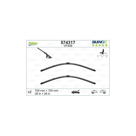 Valeo Silencio Flat Blade Set, Silencio X.Trm 574317 Wiper Blade | ML Performance UK Car Parts