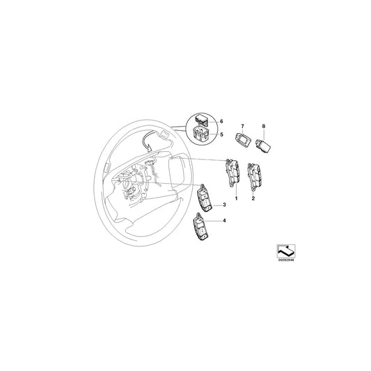 Genuine BMW 61316911585 E65 E66 E67 Mfl Switch, Left (Inc. 740i, 735Li & 740Li) | ML Performance UK