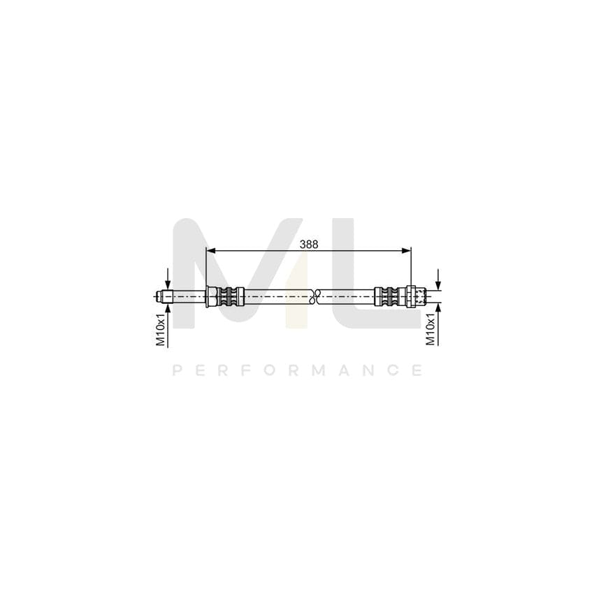 BOSCH 1 987 476 300 Brake Hose 388mm | ML Performance Car Parts
