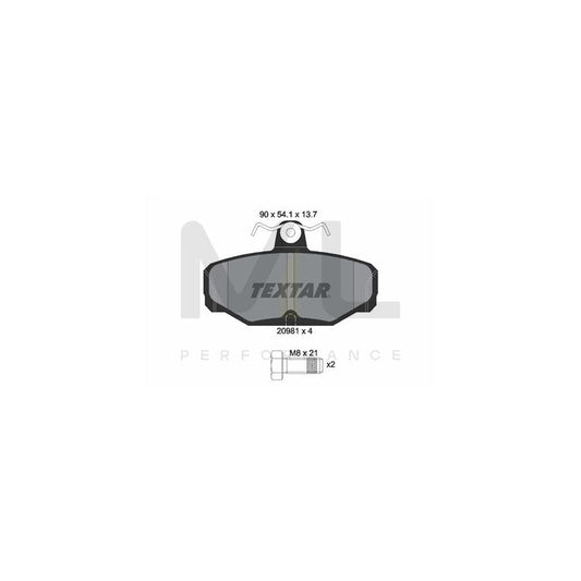 TEXTAR 2098101 Brake pad set not prepared for wear indicator, with brake caliper screws | ML Performance Car Parts