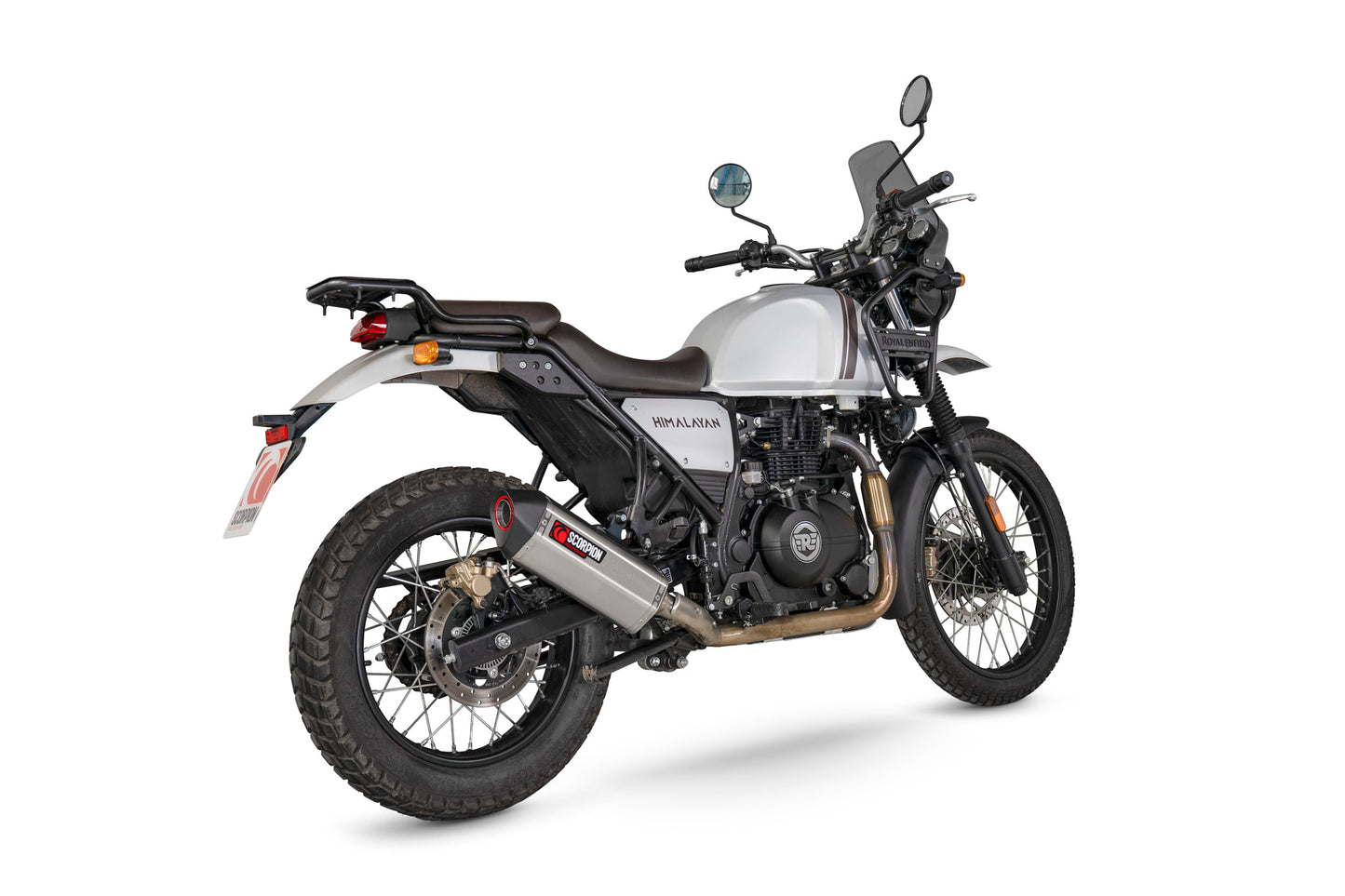 Scorpion RRE103SEO Royal Enfield Himalayan Serket Slip-On - Brushed Stainless Steel Sleeve | ML Performance UK UK