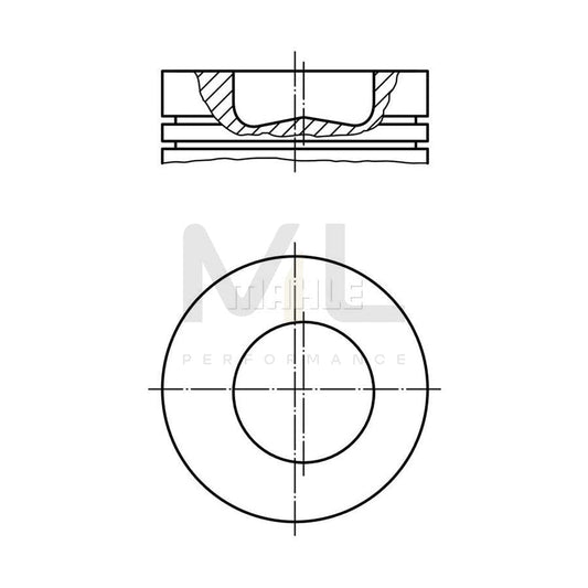 MAHLE ORIGINAL 014 36 02 Piston 107,44 mm, with piston ring carrier, without cooling duct | ML Performance Car Parts