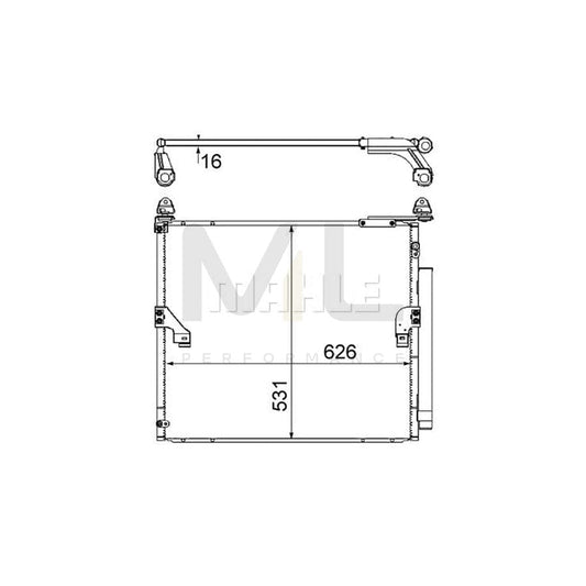 MAHLE ORIGINAL AC 863 000S Air conditioning condenser for TOYOTA Land Cruiser Prado 150 (J150) with dryer, without dryer | ML Performance Car Parts