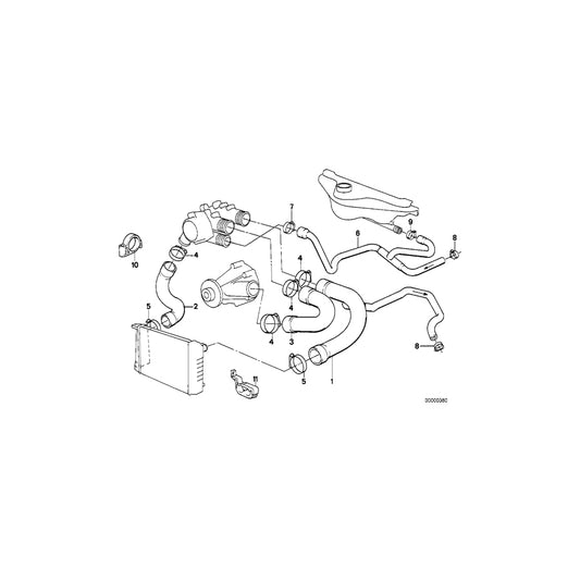 Genuine BMW 11531711559 E32 Water Hose (Inc. 735i, 730iL & 730i) | ML Performance UK Car Parts