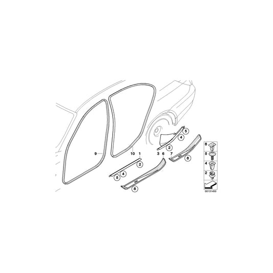 Genuine BMW 51476987022 E61 E60 Cover Molding, Sill, Inner Rear Right CREMEBEIGE (Inc. 535xi, 530xi & 520i) | ML Performance UK