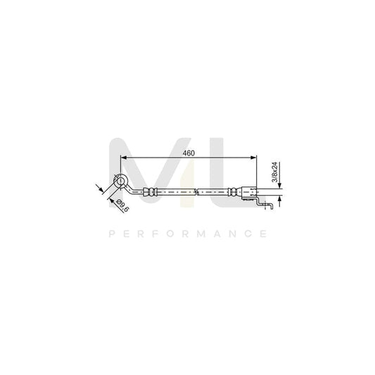 BOSCH 1 987 481 083 Brake Hose 460mm, 3/8 | ML Performance Car Parts