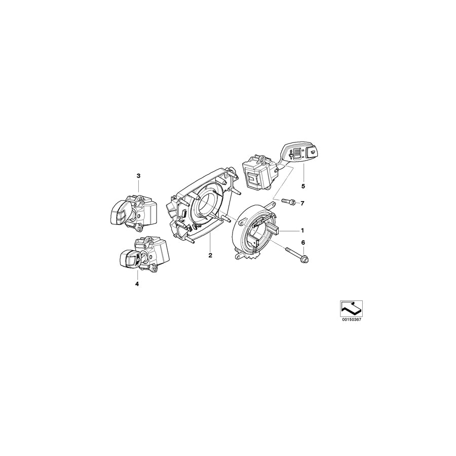 Genuine BMW 61319204503 E64 E63 E60 Switch Unit Steering Column (Inc. M5, 535i & 525xd) | ML Performance UK