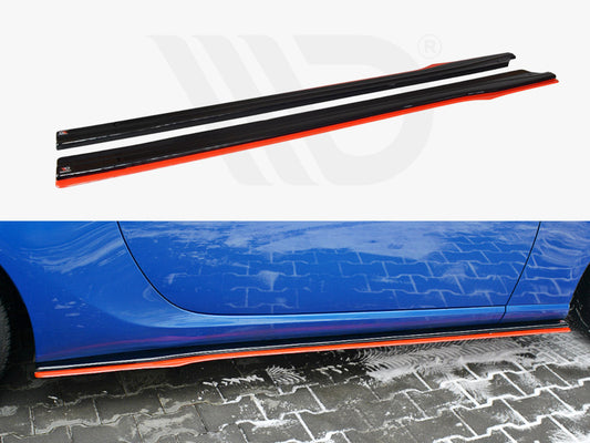 Maxton Design SU-BRZ-1F-SD1RRED+SD1T Side Skirts Splitters (black & Red) V.2 Subaru Brz / Toyota Gt86 Facelift (2017-2020) | ML Performance UK Car Parts