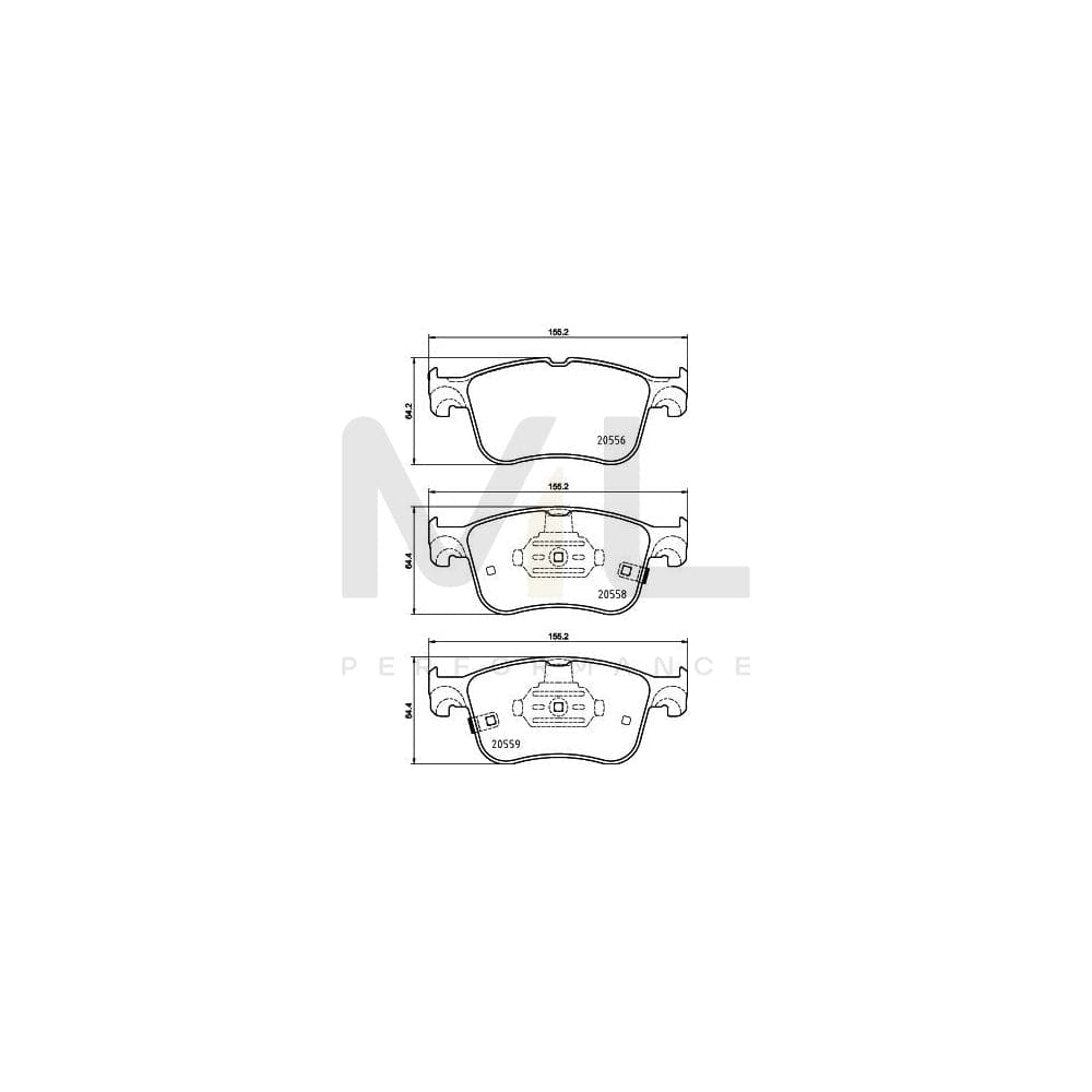 Hella 8DB 355 039-421 Brake Pad Set With Acoustic Wear Warning | ML Performance Car Parts