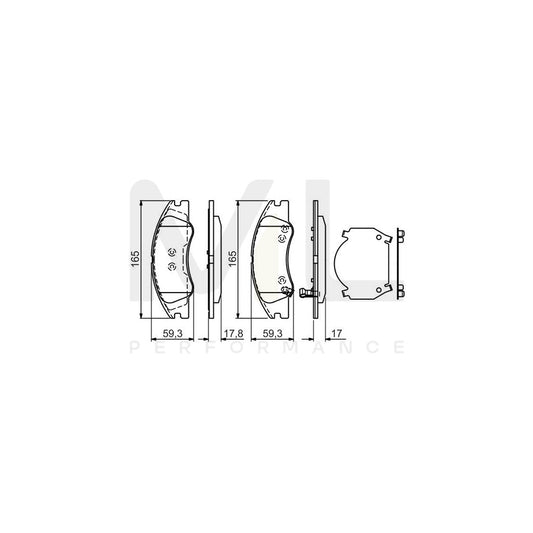 Bosch 0986494577 Brake Pad Set For Kia Cerato With Acoustic Wear Warning, With Anti-Squeak Plate, With Mounting Manual BP1498 | ML Performance Car Parts