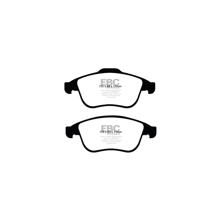 EBC PD04KF1223 Renault Megane Bluestuff Front Brake Pad & Plain Disc Kit - Girling/TRW Caliper 2 | ML Performance UK Car Parts