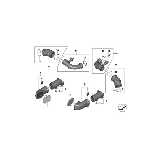 Genuine BMW 13717934472 G30 G11 G14 Intake Duct, Right ZYL. 1-4 (Inc. 750iX, ALPINA B7 & M550iX) | ML Performance UK Car Parts