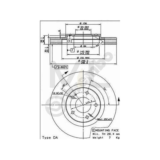 BREMBO 09.9129.10 Brake Disc Internally Vented | ML Performance Car Parts