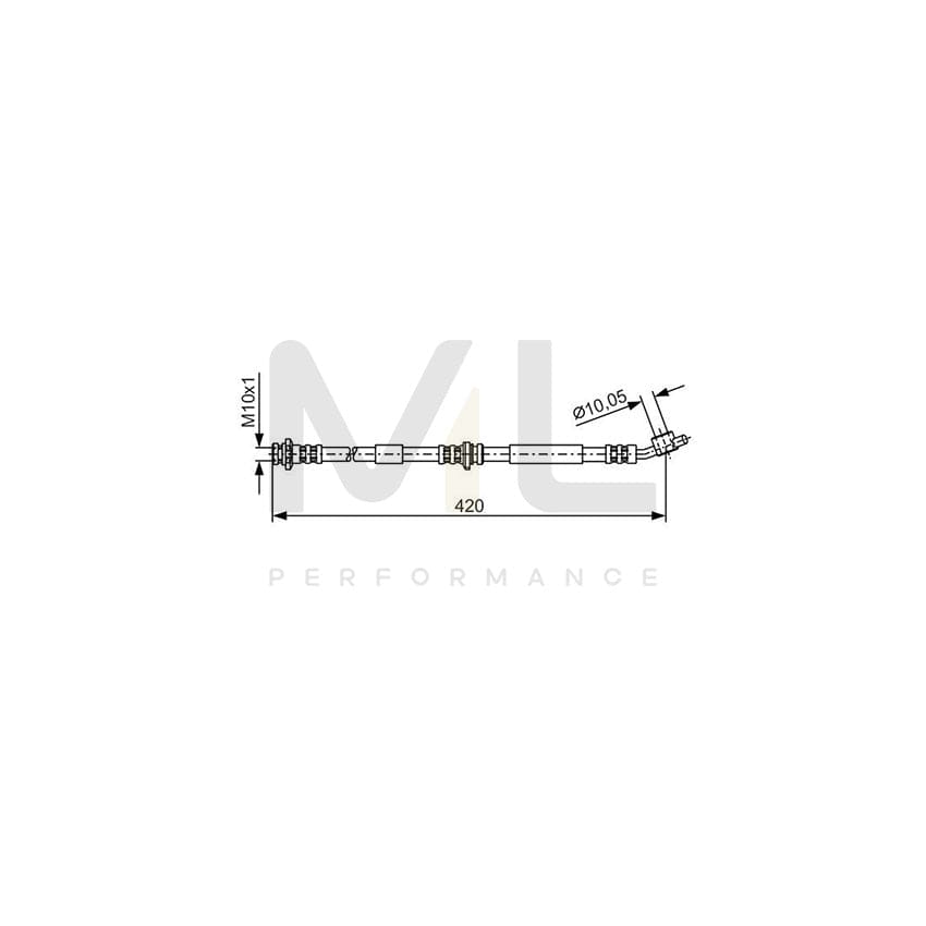 BOSCH 1 987 476 789 Brake Hose for NISSAN PRIMERA 411mm, M10x1 | ML Performance Car Parts