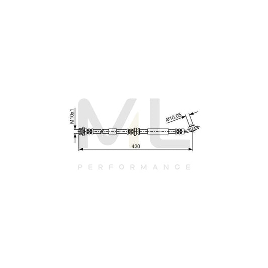 BOSCH 1 987 476 789 Brake Hose for NISSAN PRIMERA 411mm, M10x1 | ML Performance Car Parts