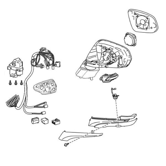 Genuine Lexus 87940-78660 NX Phase 1 N/S Mirror Assembly (Less Cap)