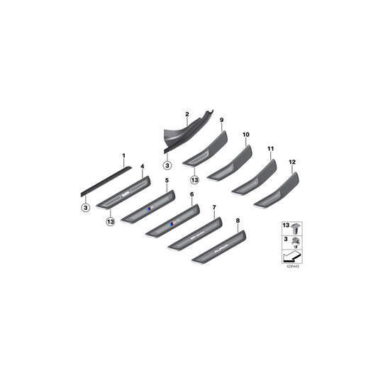 Genuine BMW 51477289876 Cover Molding, Sill, Inner Front Right ELFENBEINWEISS (Inc. 650iX, 640d & 650iX 4.0) | ML Performance UK